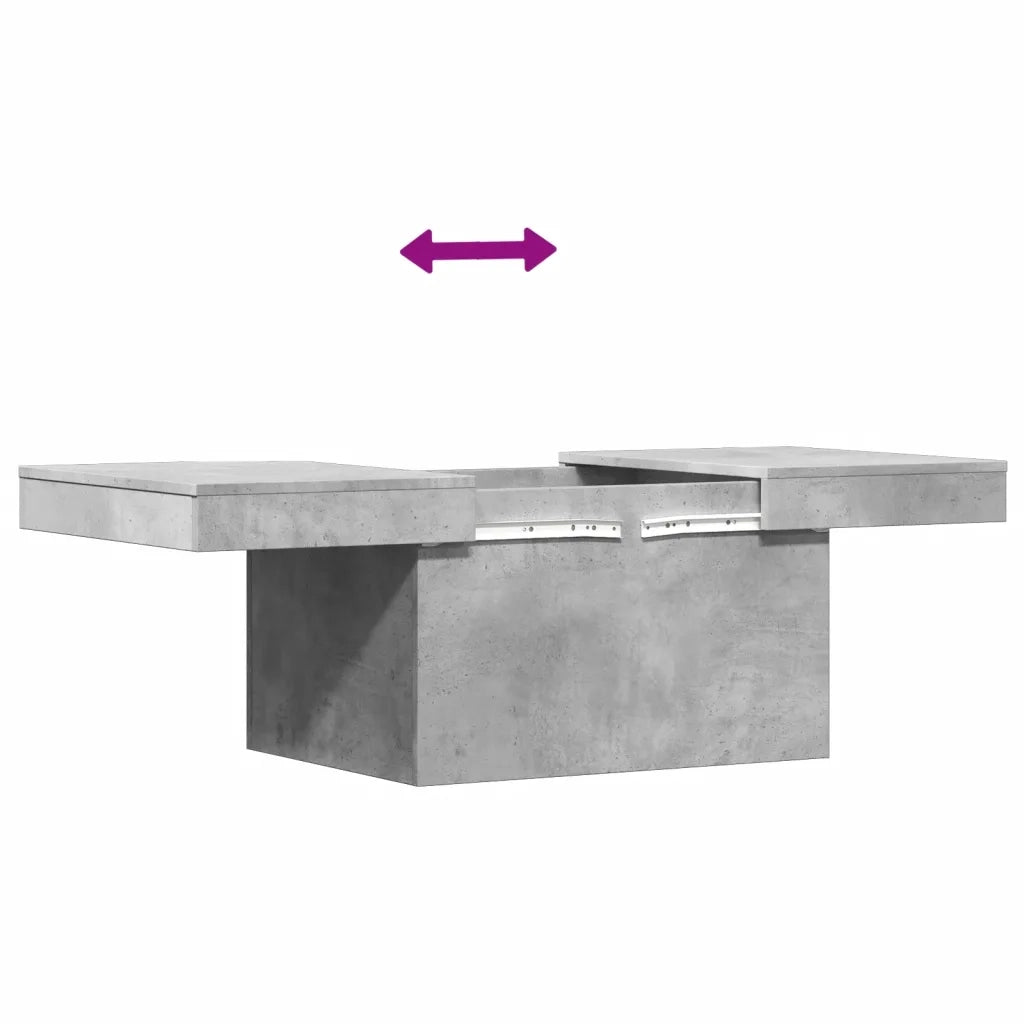Tavolino Salotto Grigio Cemento 80x55x40 cm Legno Multistrato