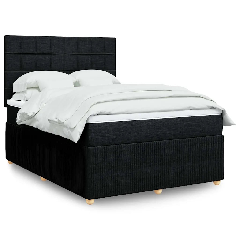 vidaXL Giroletto a Molle con Materasso Nero 140x200 cm in Tessuto