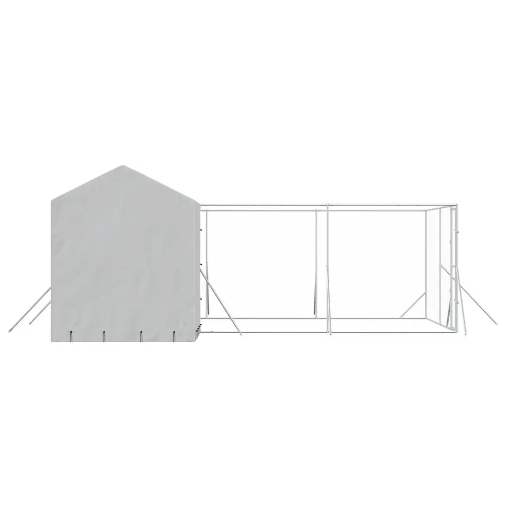 Cuccia Cani da Esterno Tetto Argento 6x6x2,5 m Acciaio Zincato 3190479