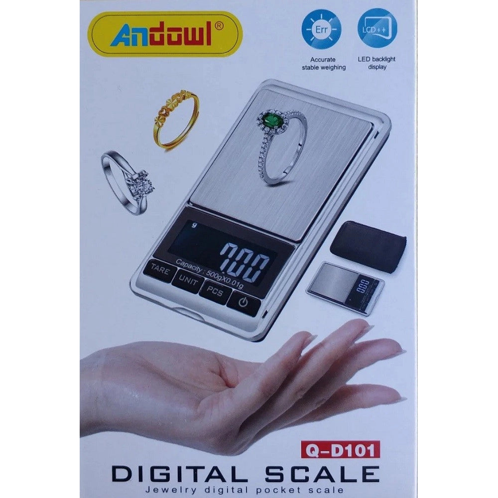 Trade Shop - Mini Bilancia Tascabile Digitale 0,01 G 500 G Display Lcd Retroilluminato Q-d101 -