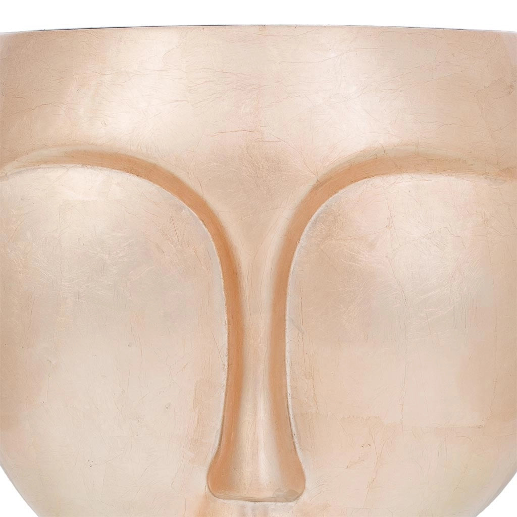 Volto in ceramica dorata 28,5x28,5x38h