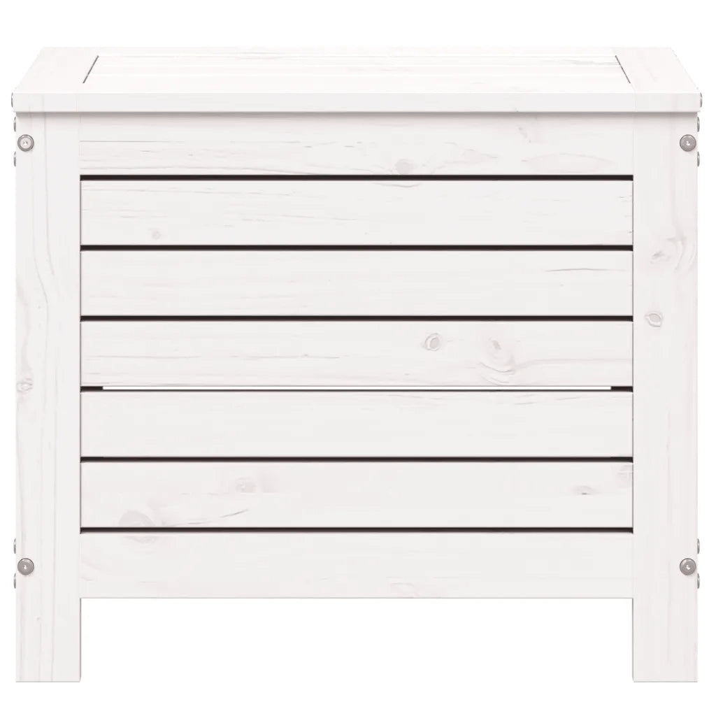 Poggiapiedi da Giardino Bianco 62x31,5x52cm Legno Massello Pino 844889