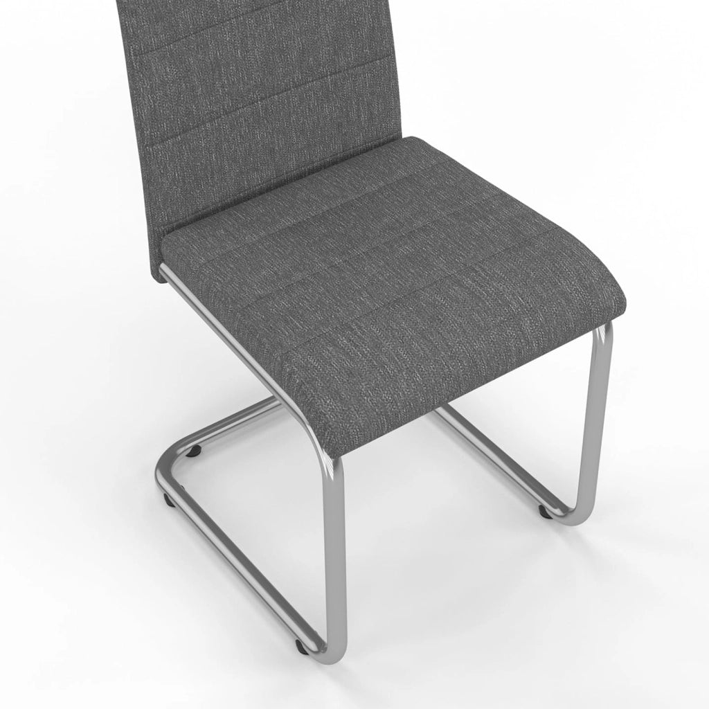 Set di 4 sedie da pranzo in tessuto grigio antracite MIA