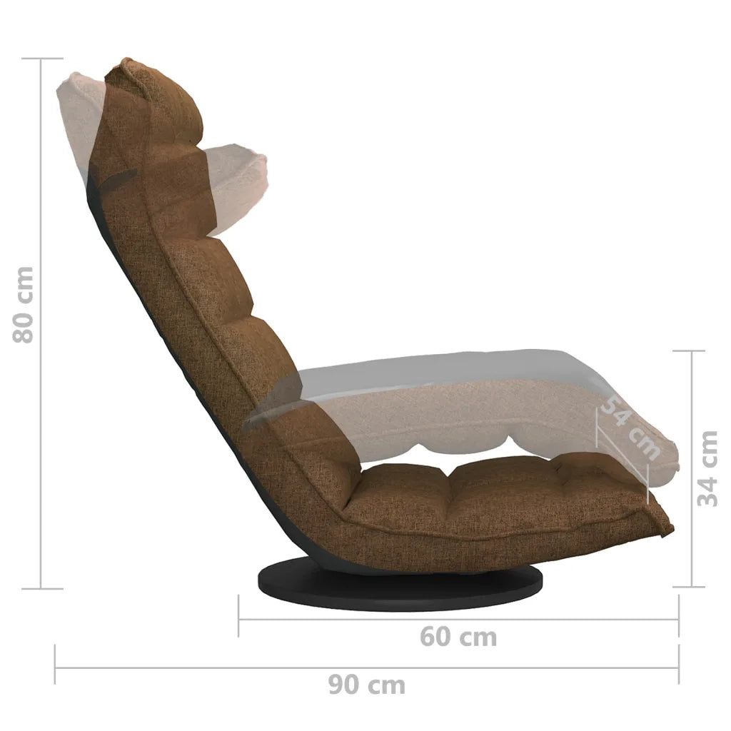 Sedia da Pavimento Girevole Marrone in Tessuto CFW4418099