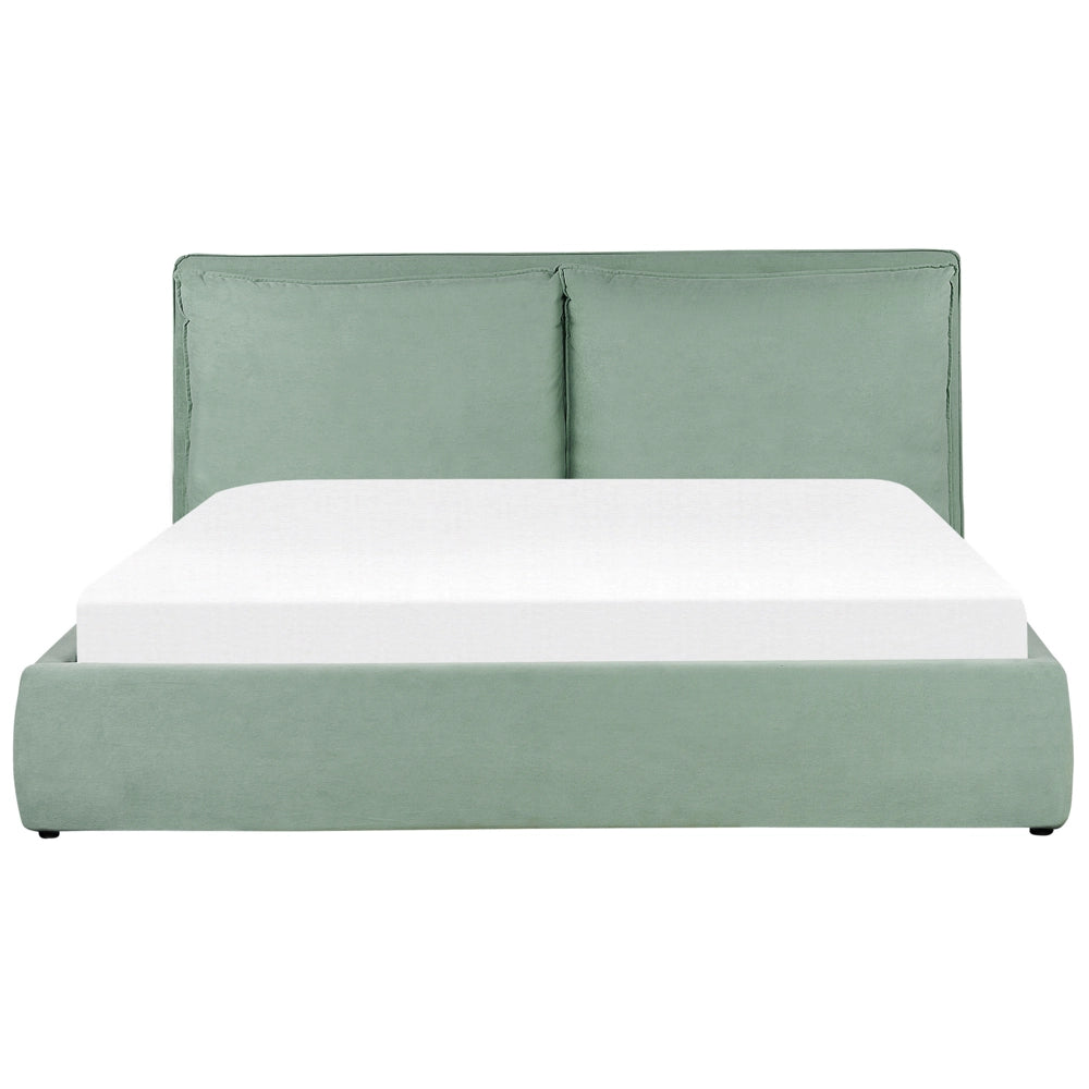Letto matrimoniale colore verde menta con vano contenitore 180 x 200 cm camera da letto moderna