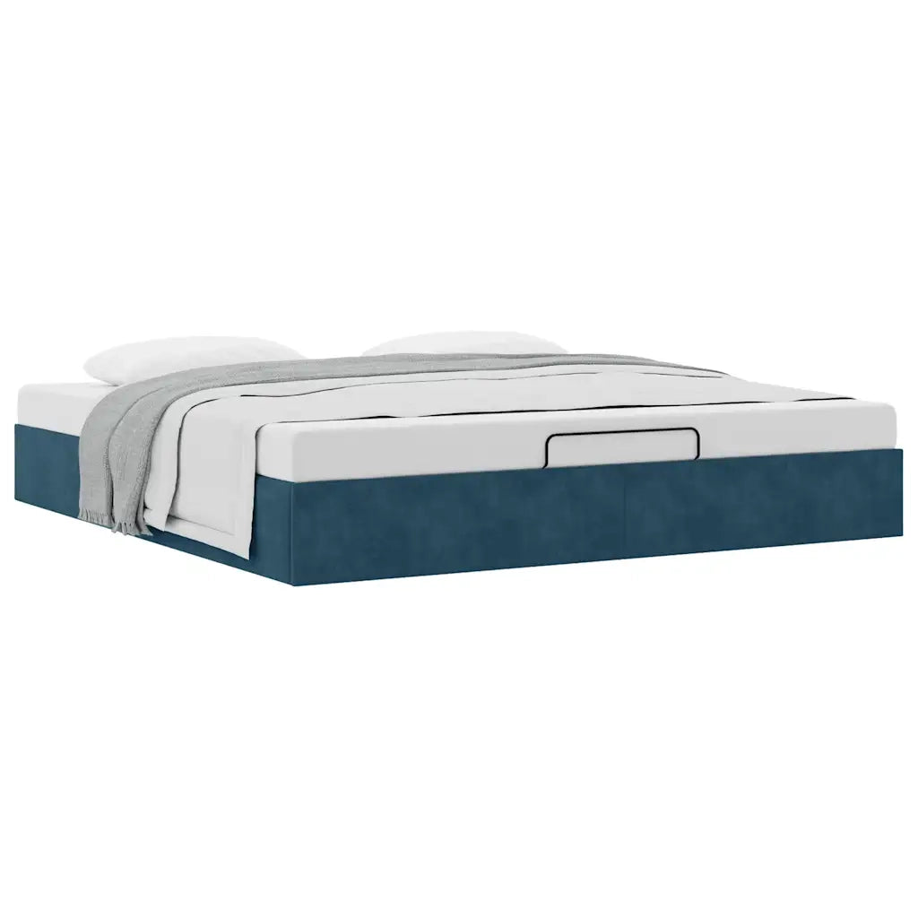 Struttura Letto Pouf senza Materasso-Giroletto con contenitore 180x200 cm in Velluto 592931