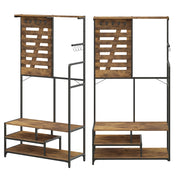 Appendiabiti in stile industriale, scarpiera, mobile da ingresso in stile loft, seduta
