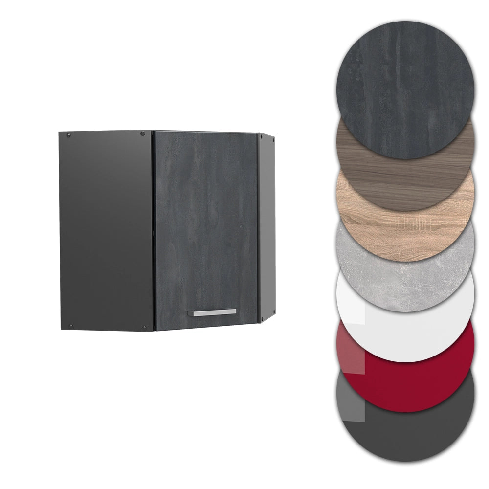 Mobile angolare da cucina R-Line Calce nera/Antracite 57 cm Vicco
