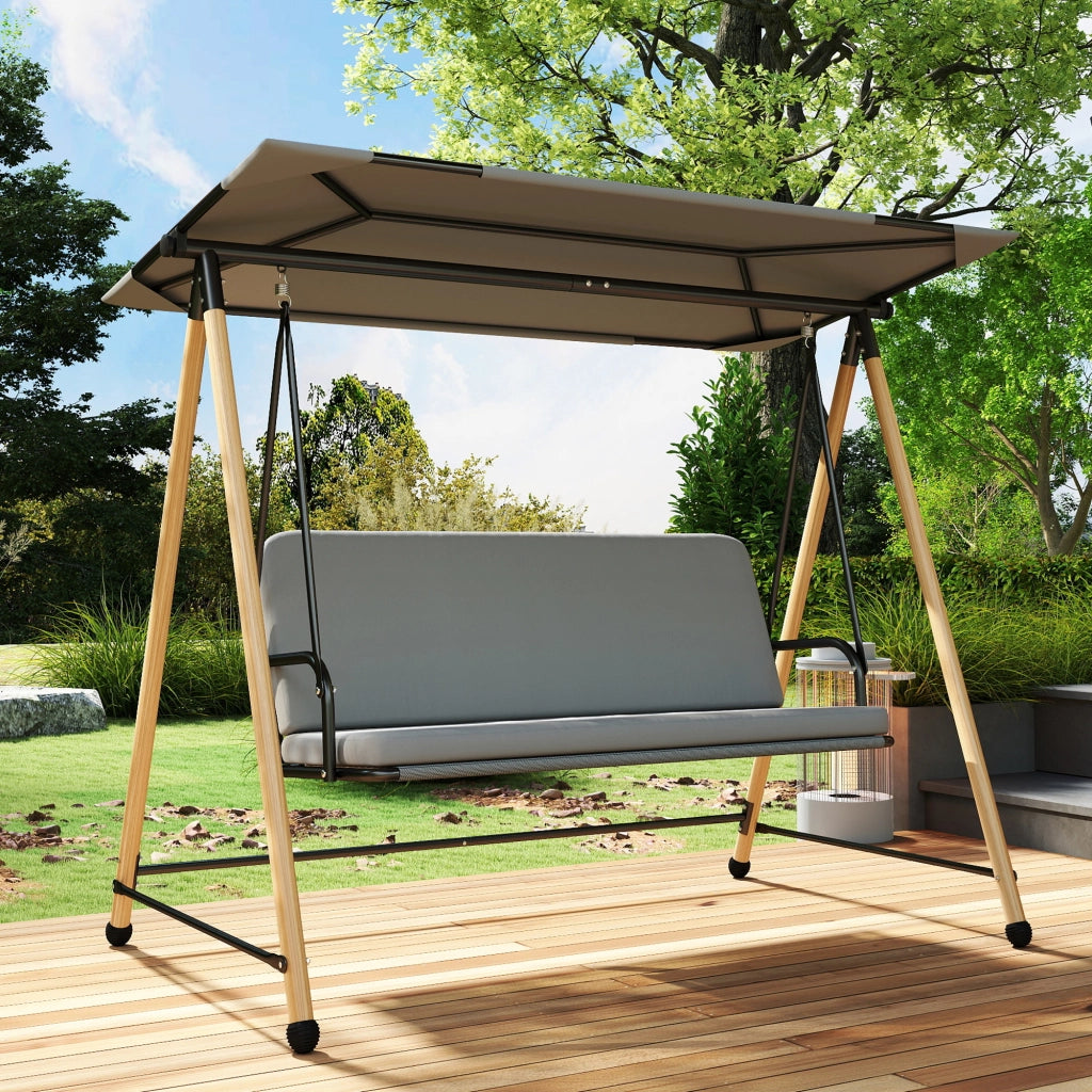 Balancelle da Giardino 3 Posti ¨C Zephmum ¨C Grigio 208x125x180cm