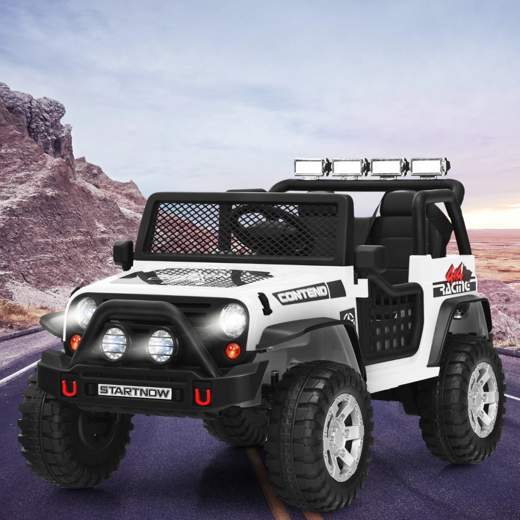 Auto elettrica camion con telecomando 3 velocit¨¤ luci musica interfaccia usb mp3 e radio, Auto elettrica per bambini 12v Bianco-Macchinine giocattoli