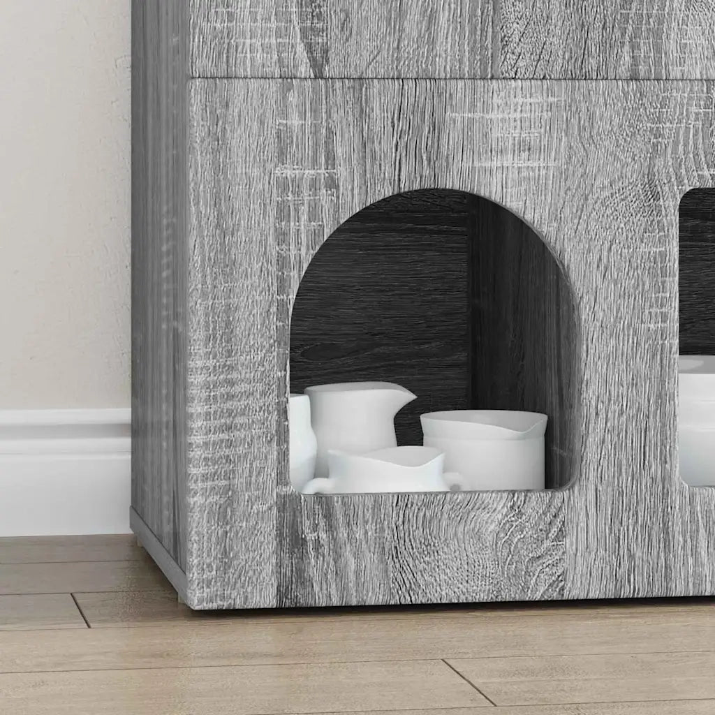 Credenza Grigio Sonoma 80.5 x 35 x 59 cm Legno multistrato