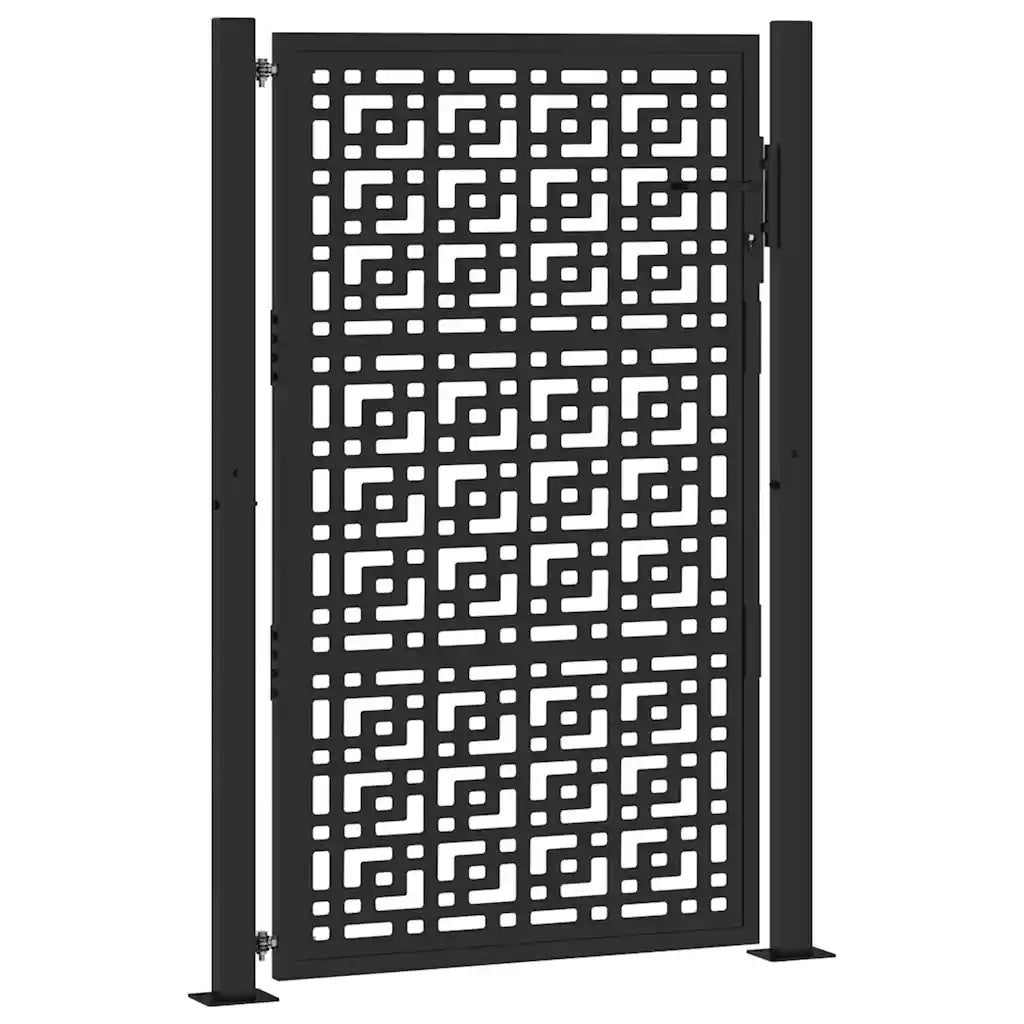 Cancello Giardino Nero 105x155 cm in Acciaio Design a Croce