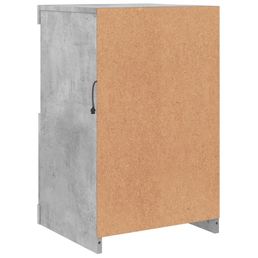 Armadietti con Luci LED 2pz Grigio Cemento in Legno Multistrato 836637