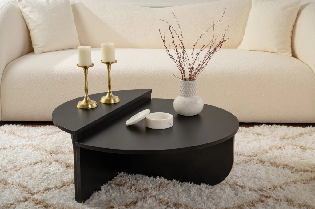 Tavolino da caffè in legno "Orion" - 90 x 60 x 30 cm - Legno nero