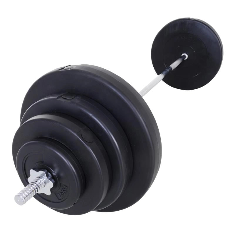 SET BILANCIERE 170 CM IN FERRO ZIGRINATO CON 8 DISCHI PESO REGOLABILE 70 KG