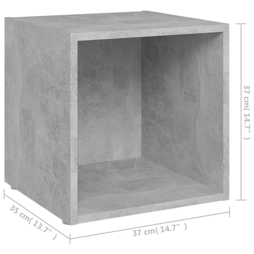 Mobile Porta TV 2 pz Grigio Cemento 37x35x37 cm in Truciolato cod mxl 18727