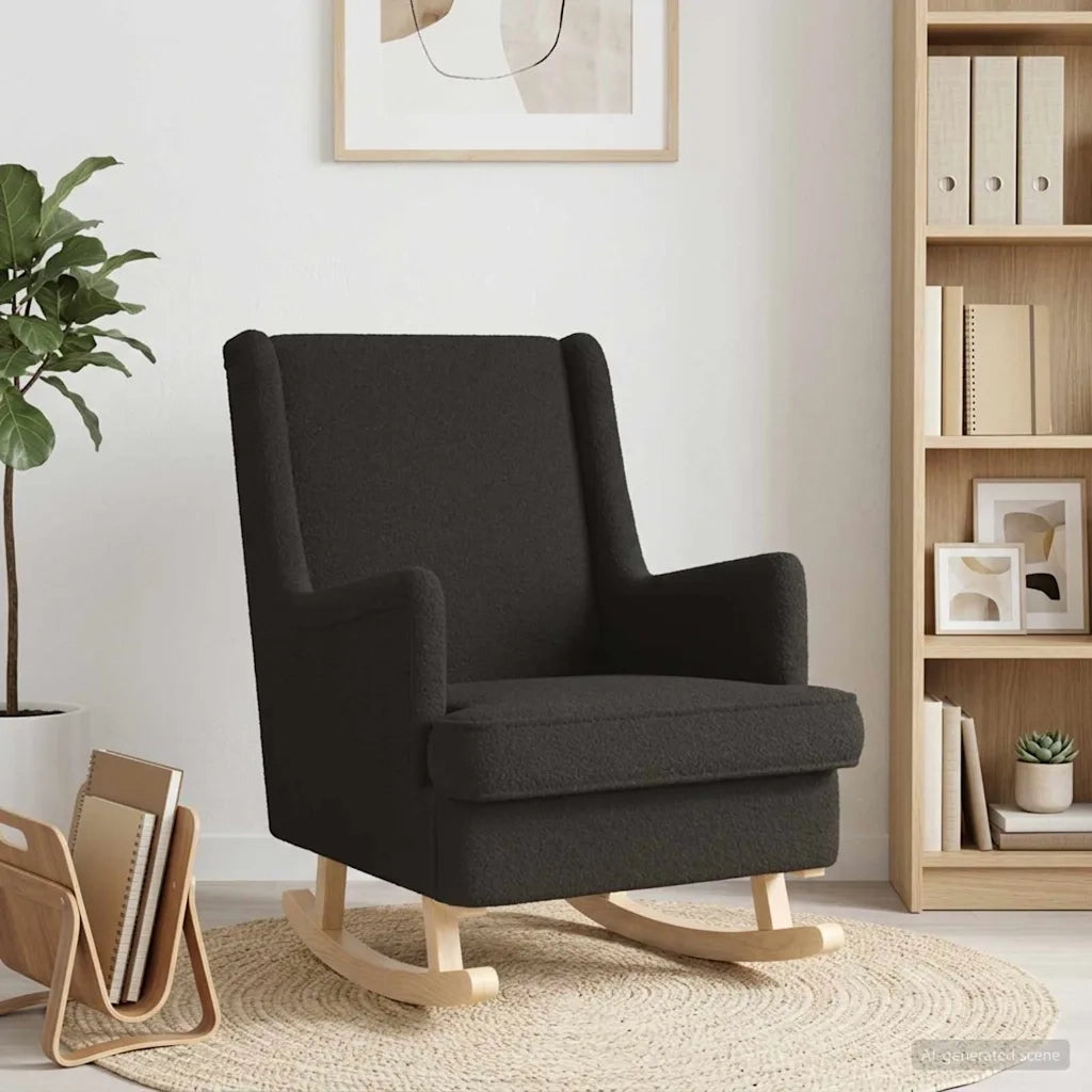Sedia a dondolo Nero 62 x 80 x 85 cm Bouclé 42029974
