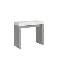 Consolle Allungabile 90-300x40x77 cm in Nobilitato Bianco e Grigio