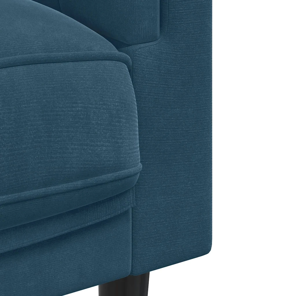 Divano Sedia-Poltrona con Cuscino Blu in Velluto
