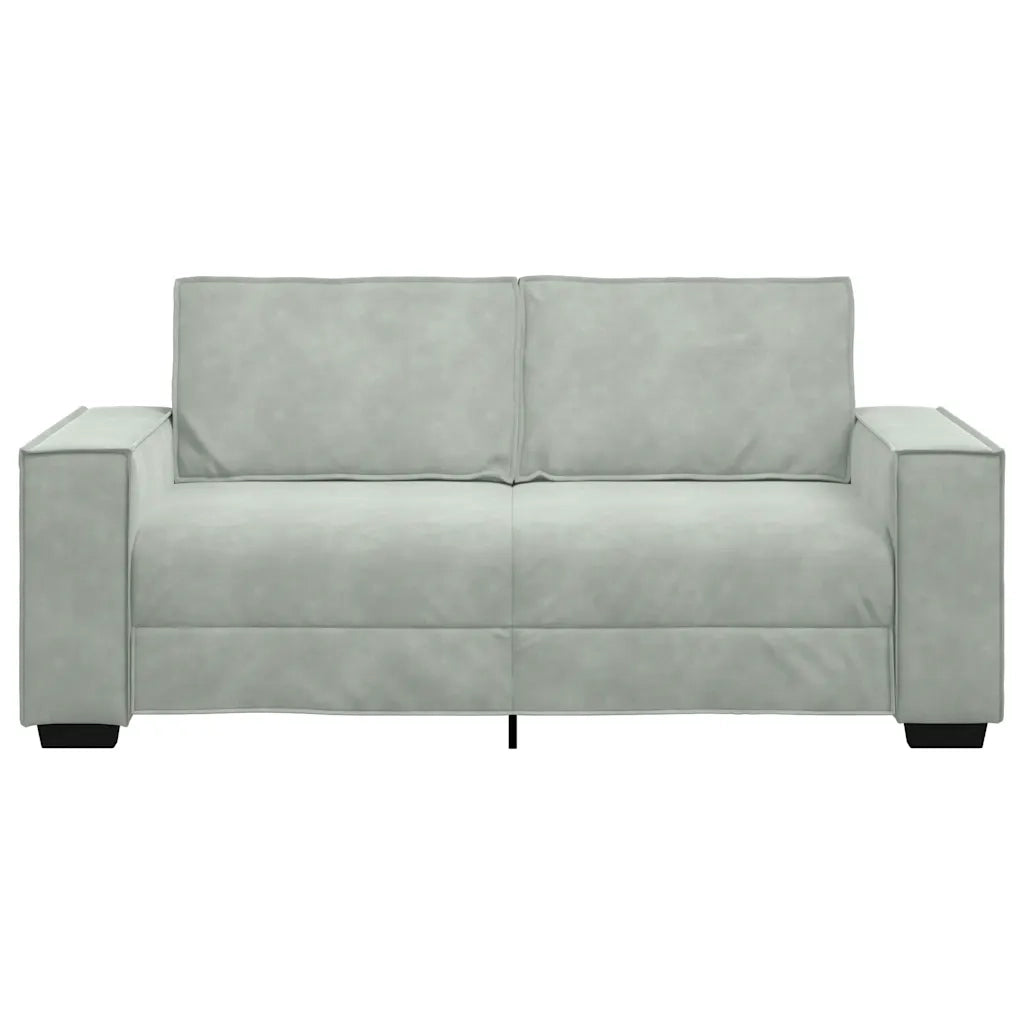 Divano a 2 Posti Grigio Chiaro 180x78x84 cm in Velluto 4105020