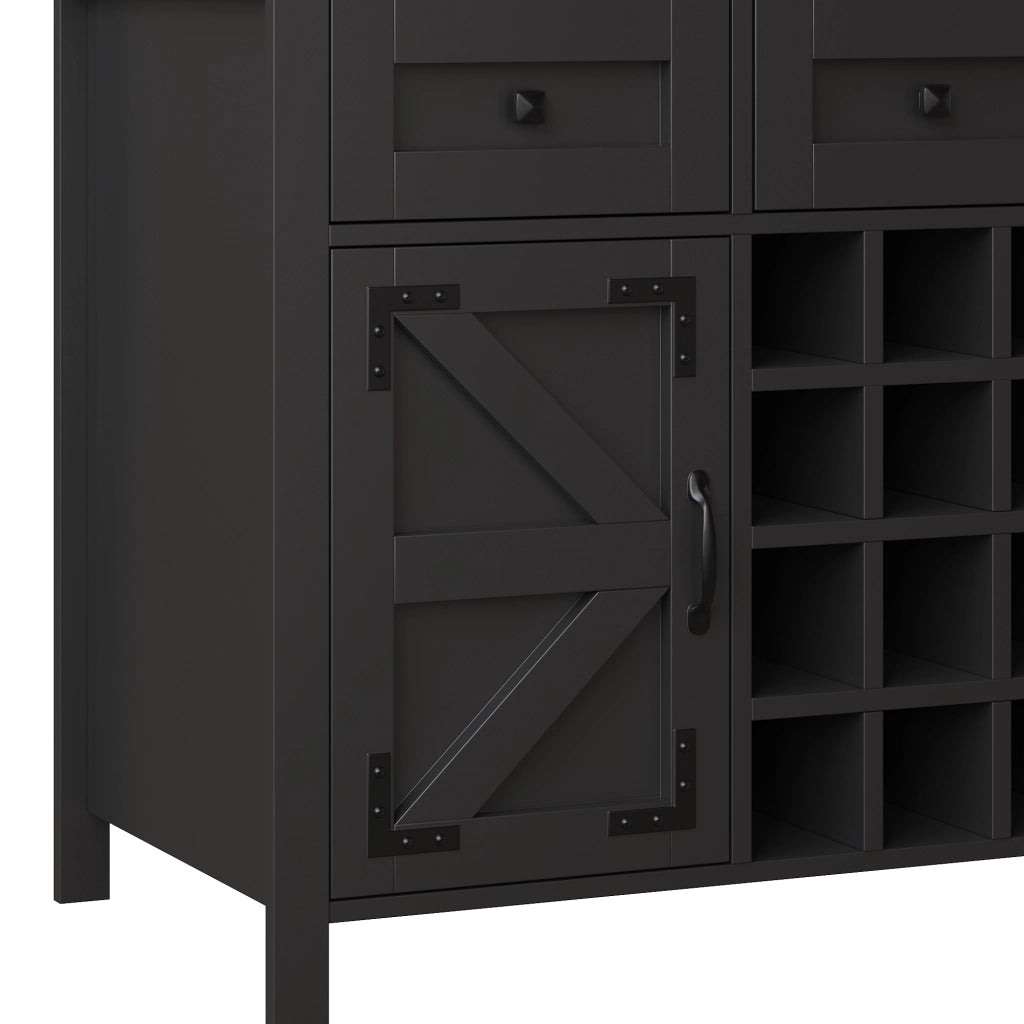 OKWISH Credenza Alta da Cucina con 4 Ante e 3 Cassetti, LED, Prese e Porte USB, per Cucina o Soggiorno, 120×40×170 cm