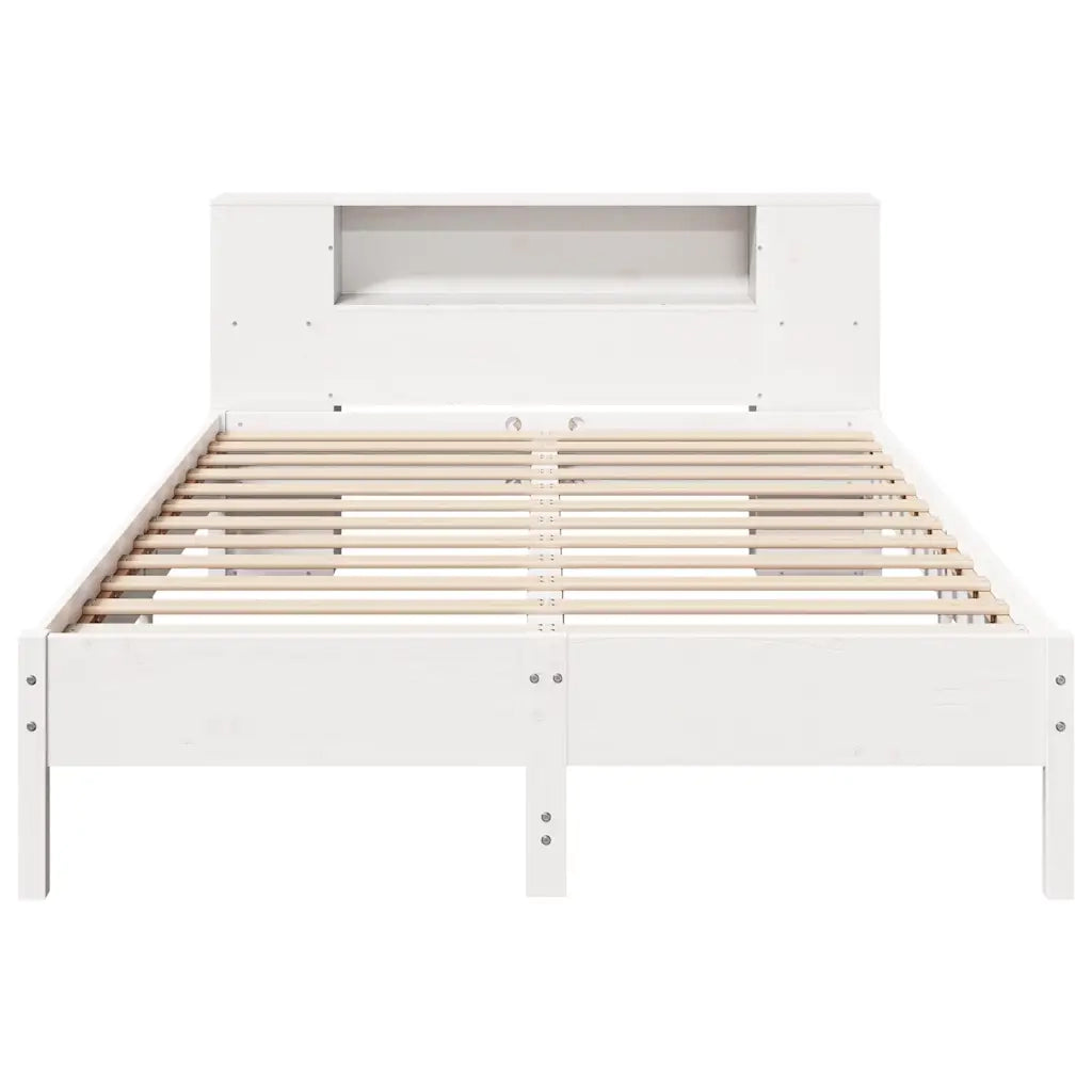 Letto Libreria senza Materasso Bianco 140x190 cm Legno di Pino 3322838