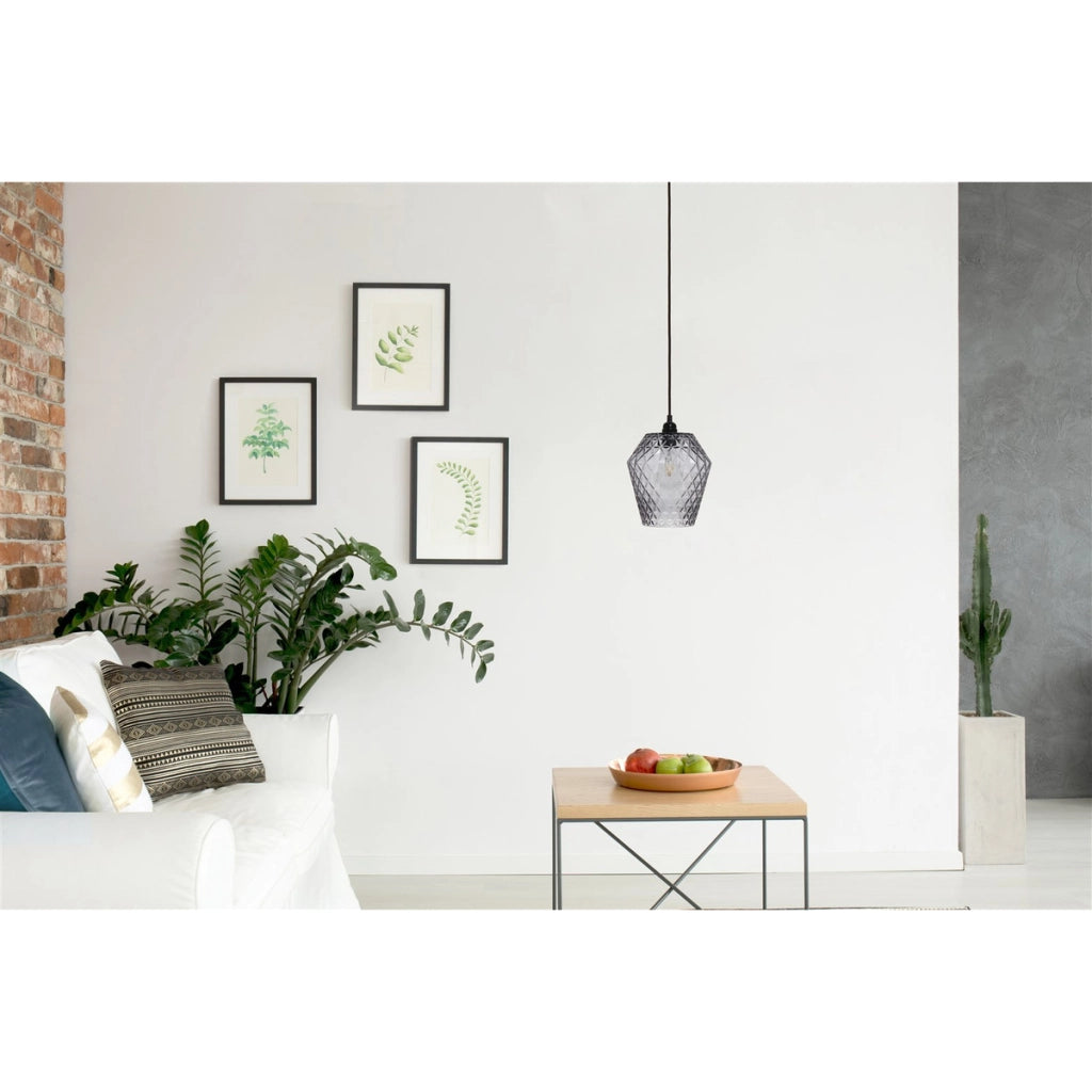 Lampada a sospensione Lumi in vetro grigio