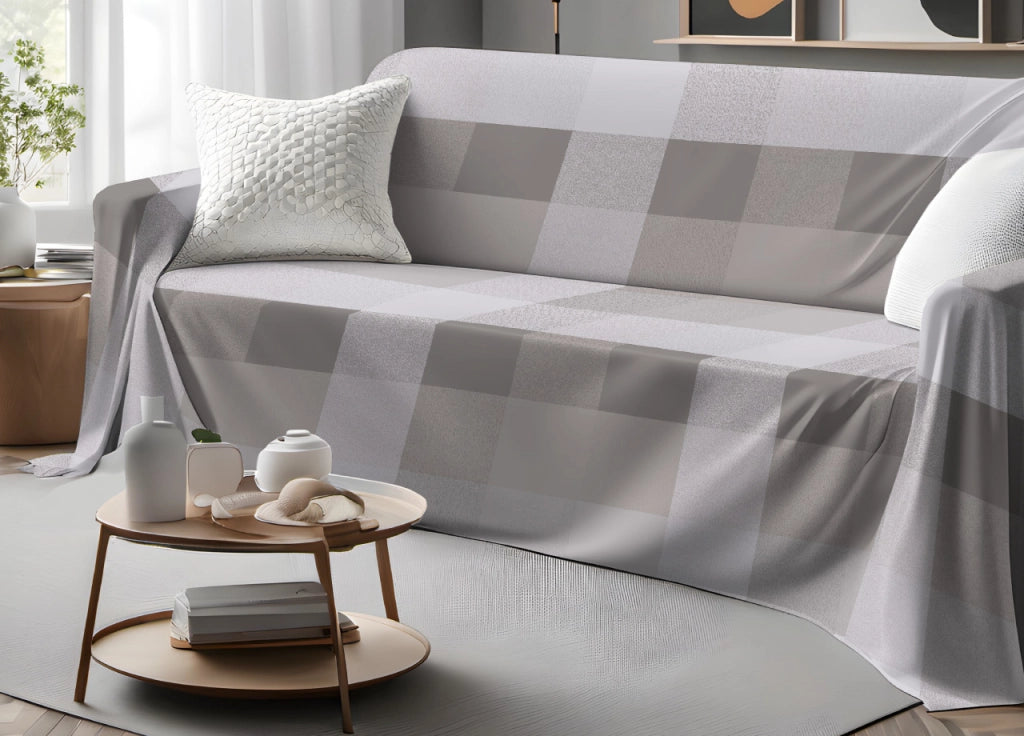 Telo Arredo Granfoulard Copritutto Salvadivano 100% Cotone Disegno Scotland - Matrimoniale - Beige