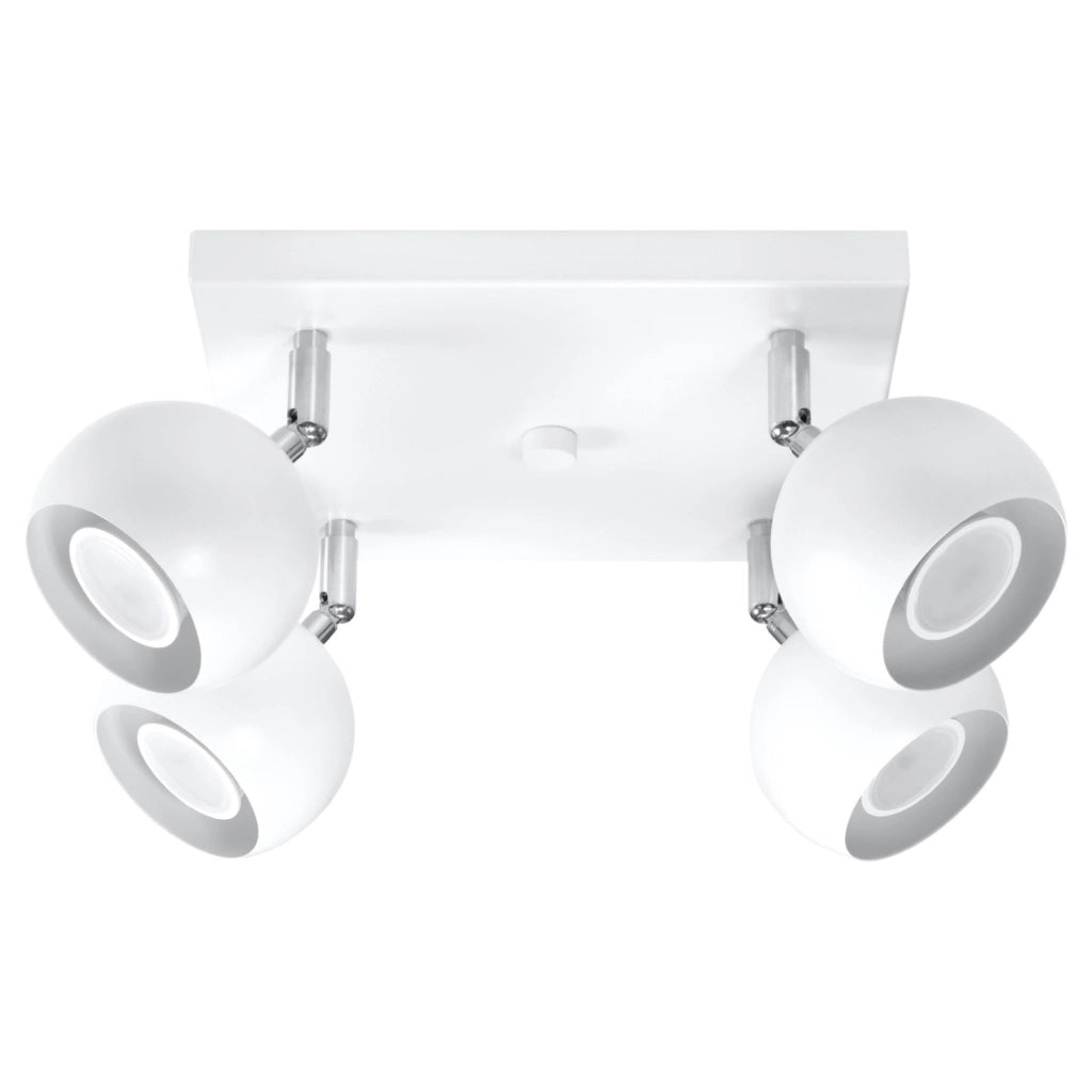 Plafoniera Pure Lume Fokumo quadra 4 luci GU10 bianca