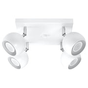 Plafoniera Pure Lume Fokumo quadra 4 luci GU10 bianca