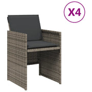 Sedie da Giardino con Cuscini 4 pz | Sedie da Esterno Grigio in Polyrattan
