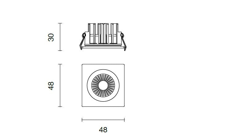 OMNIA FARETTO DA INCASSO A LED 3W BIANCO 3000K 195LM L.4,8CM