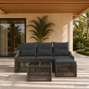 Set Divano da Giardino 5 pz Grigio polyrattan 3435989