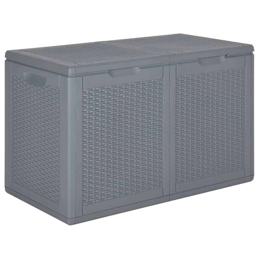 Baule da giardino rattan PP 180 litri grigio 02_0013090