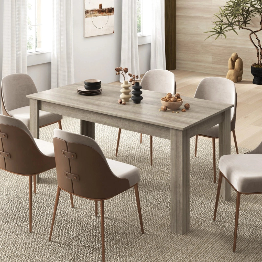 Tavolo da pranzo rettangolare con gambe robuste, Tavolo moderno sala da pranzo per 8 persone Naturale-Tavoli da pranzo