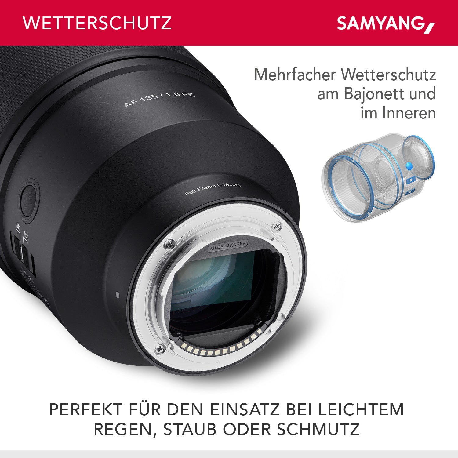 Teleobiettivo AF 135mm F1.8 FE compatibile con Sony E Autofocus pieno formato e APS-C Focale fissa veloce, alloggiamento in alluminio contro intemperie Per A9 A7 A1 Alpha 6000 A7C II A7C R