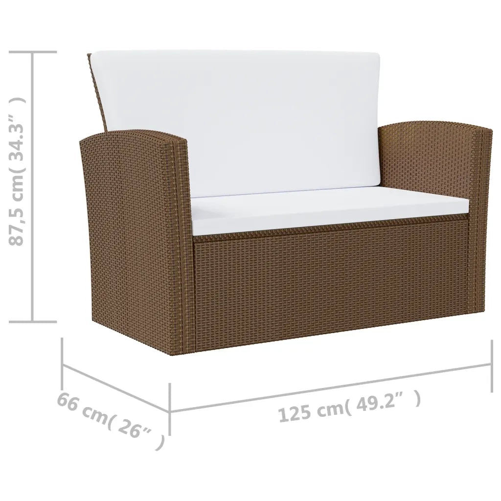 Set Divani da Giardino 8 pz con Cuscini in Polyrattan Marrone cod mxl 38617