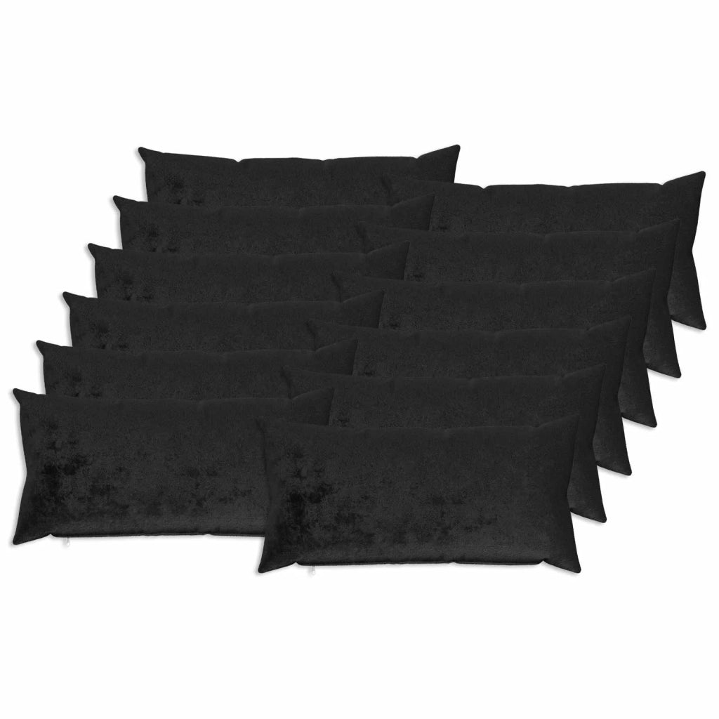 Federa 12 pcs HEERLEN Nero 40 x 80 cm Flanella 910182