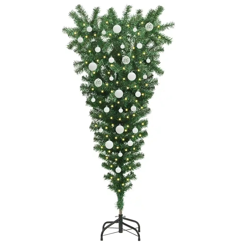 Albero di Natale artificiale pre-illuminato rovesciato con set di palline 3396854