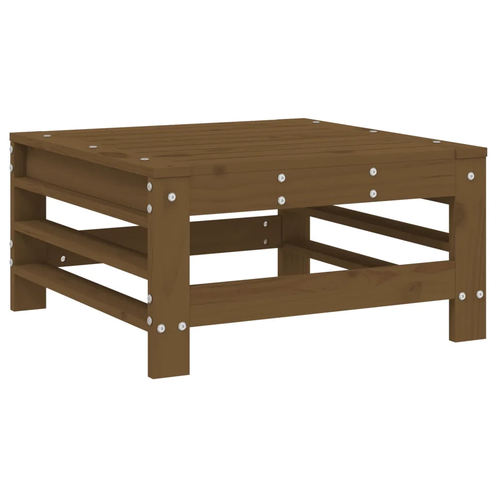 Panchetto da Giardino-Sgabello da Giardino con Cuscino Ambra Legno Massello di Pino 714465