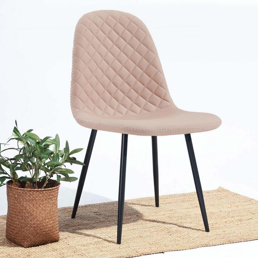 Set 4 Sedie 43x42x86 cm in Similpelle Bella Sabbia