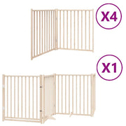 Cancelletto di sicurezza per animali domestici porta pieghevole 12 pannelli legno di pioppo marrone 02_0023173