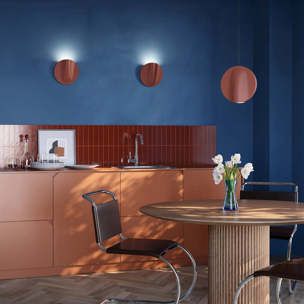 Sirio Lampada a sospensione a LED di design in ceramica bianca con diffusore in policarbonato opale, luce calda 2700K, 8W, diametro 24 cm, IP40