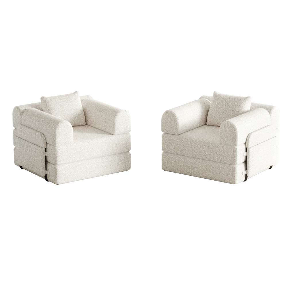 Divano Letto 2 in 1 con Contenitore Bracciolo ¨C Xylo ¨C Struttura Metallo Chenille