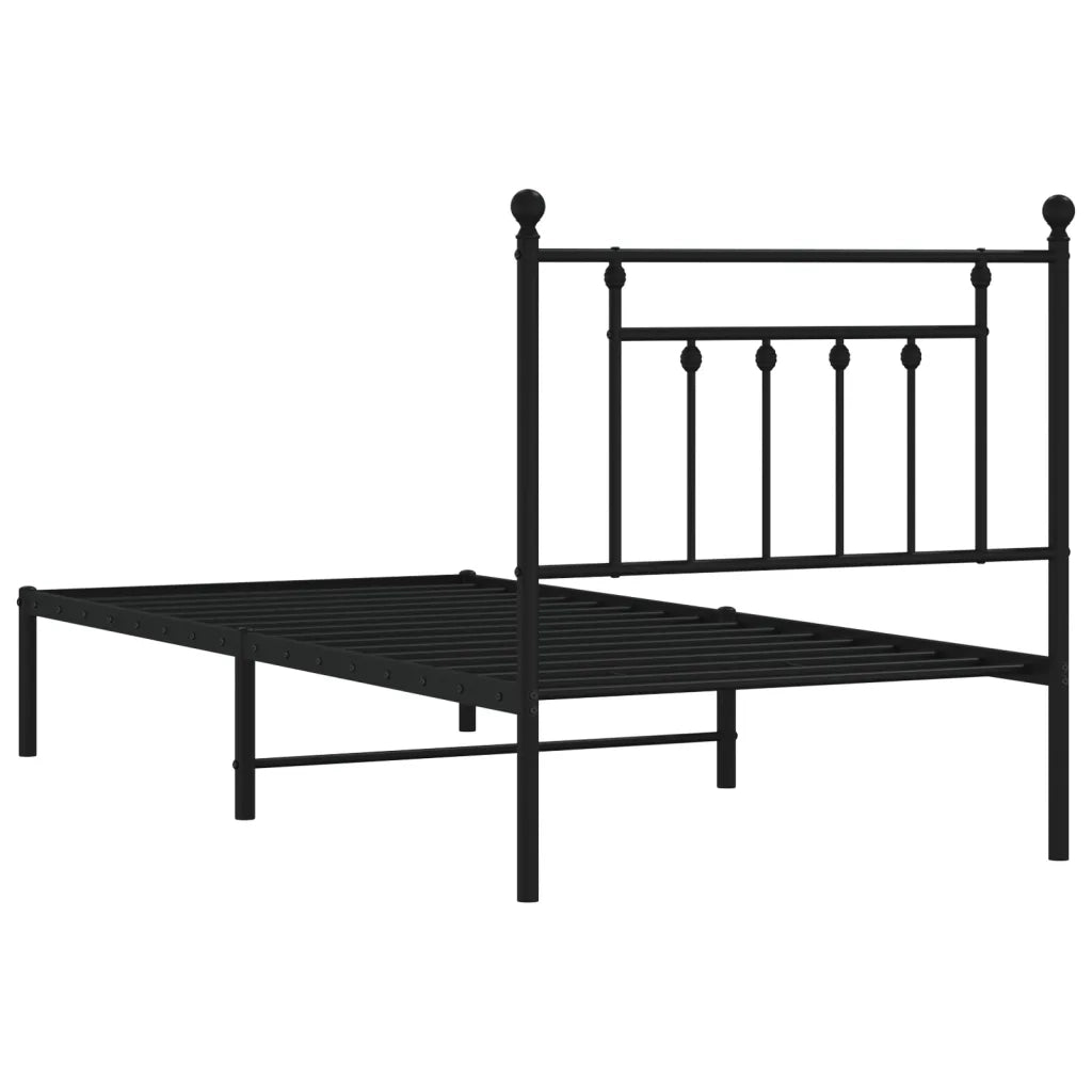 vidaXL Giroletto con Testiera in Metallo Nero 80x200 cm