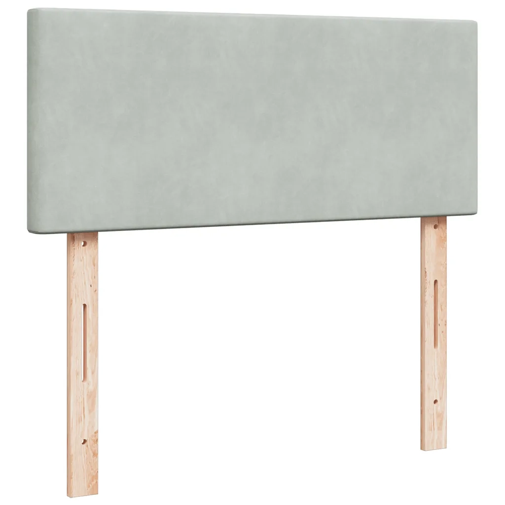 Giroletto a Molle con Materasso Grigio Chiaro 120x200cm Velluto 3287704