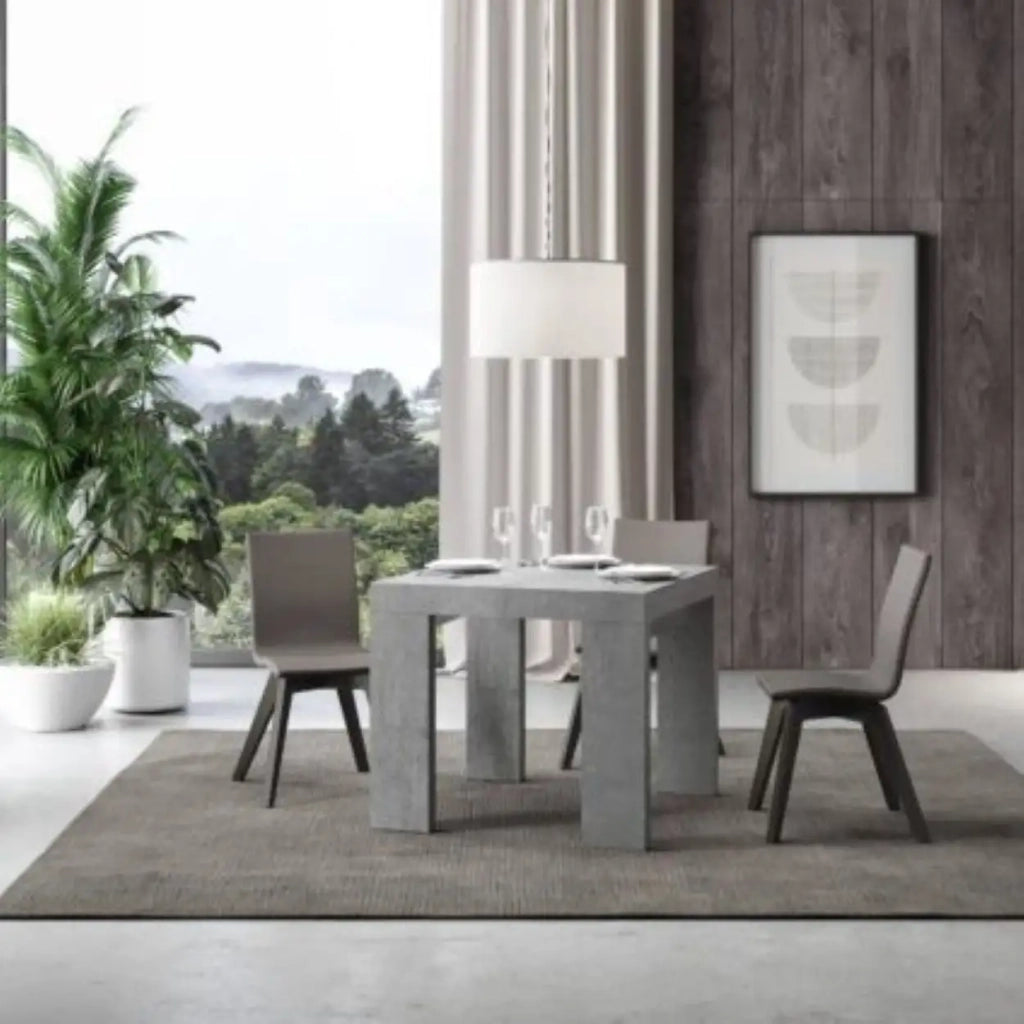 Tavolo allungabile 90/246x90 cm Roxell colore cemento