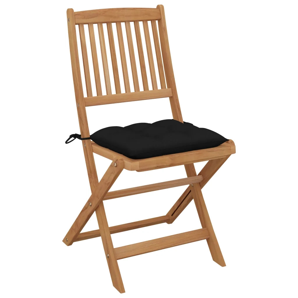 Sedie da Giardino Pieghevoli 4pz con Cuscini Massello d'Acacia 3064693