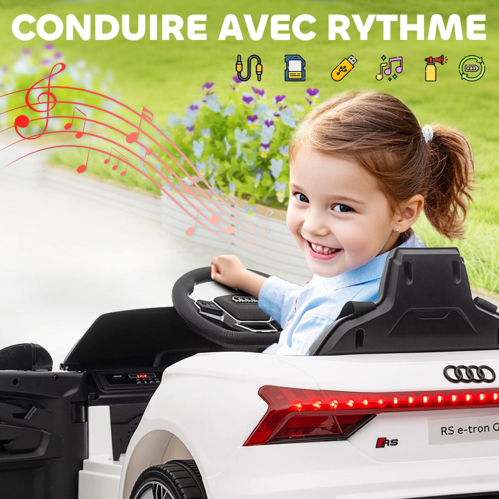 Auto elettrica per bambini 12V Audi RS E-tron GT ¨C Xylo ¨C Bianco con telecomando
