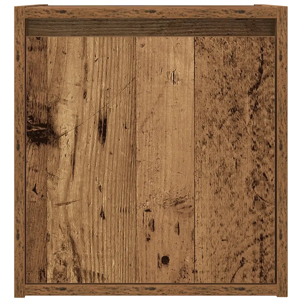Set di 2 Comodini | Armadio da Notte | Mobiletto da notte a Muro Legno Antico 38x34x40 cm